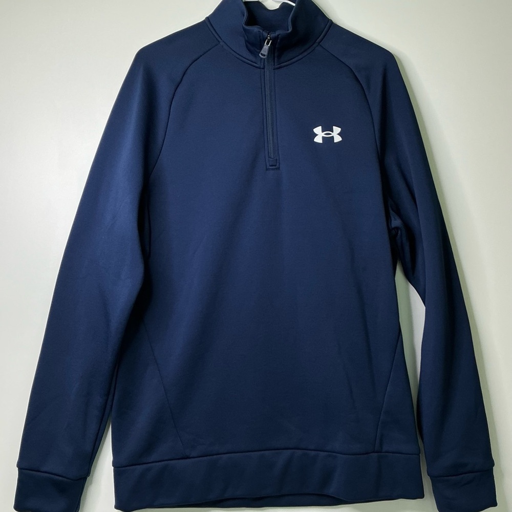 Womens Under Armour Long Sleeve Threadborne HeatGear Jacket- M Blue Pre Loved
